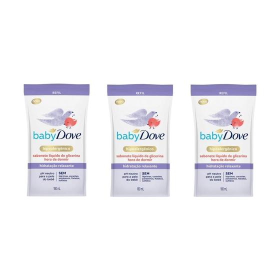 Imagem de Sabonete Líquido Dove Baby Refil 180Ml Hora De Dormir - 3Un