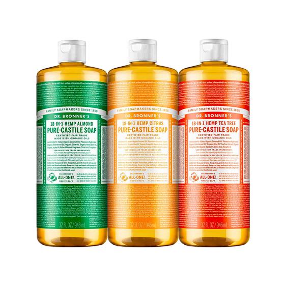 Imagem de Sabonete Líquido Dr. Bronner's Pure-Castile (946ml) - Kit com 3 Aromas