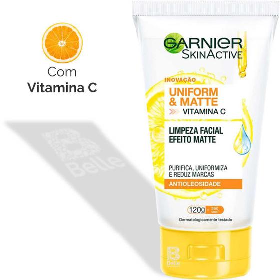 Imagem de Sabonete Líquido Facial Uniform&Matte Vitamina C - 120 g - Garnier