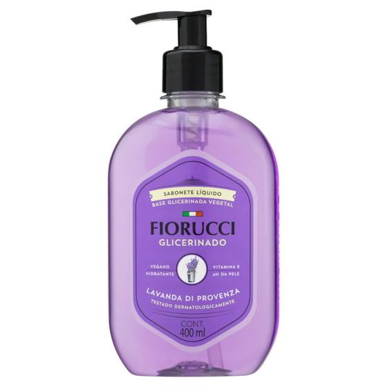 Imagem de Sabonete Líquido Fiorucci Glicerinado Vegetal Lavanda Di Provenza 400ml