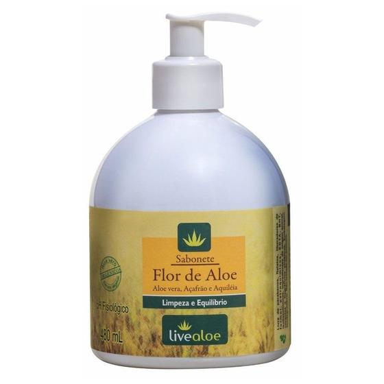 Imagem de Sabonete Líquido Flor de Aloe (Aloe Vera, Açafrão, Aquiléia) 480ml - LiveAloe