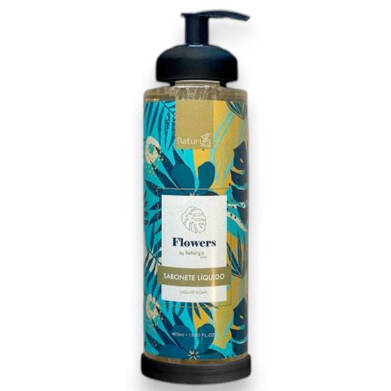 Imagem de Sabonete Líquido Flowers by Naturys Luxo Frasco 400ml Dispenser Válvula Pump