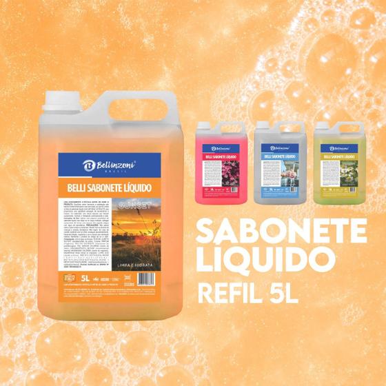 Imagem de Sabonete Liquido neutro, floral, camomila, sunset Glicerinado para Mãos e Corpo Galão 5L