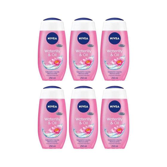 Imagem de Sabonete Liquido Nivea 250Ml Water Lily Oil - Kit Com 6Un