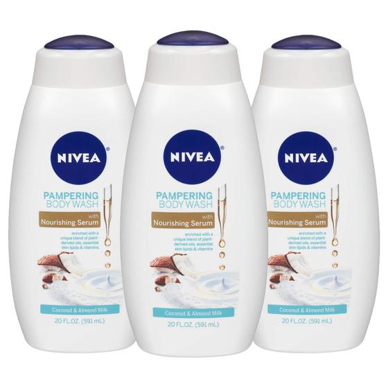Imagem de Sabonete Líquido Nivea Leite de Coco e Amêndoa - 600ml (3 Unidades)