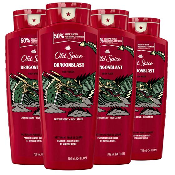 Imagem de Sabonete Líquido Old Spice Dragonblast para Homens - 710ml (Pack com 4)