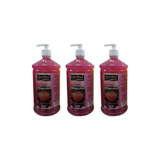 Imagem de Sabonete Liquido Ouribel 1000Ml Frutas Vermelhas - Kit C/3Un