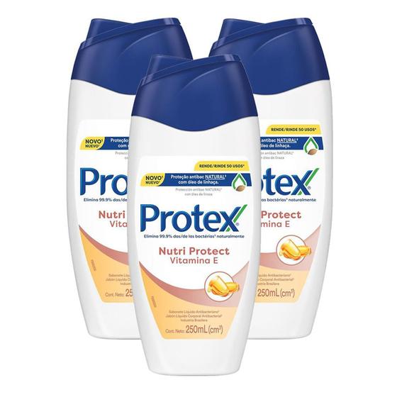 Imagem de Sabonete Líquido Protex Vitamina E com 250ml  Kit com três unidades