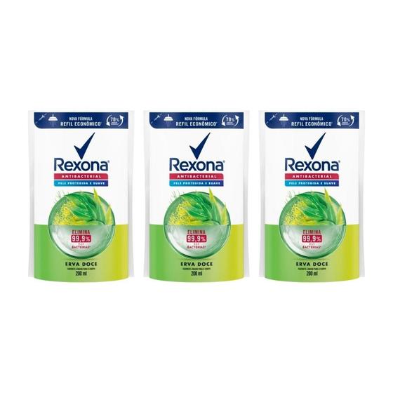 Imagem de Sabonete Liquido Rexona Refil 200Ml Erva Doce - Kit Com 3Un