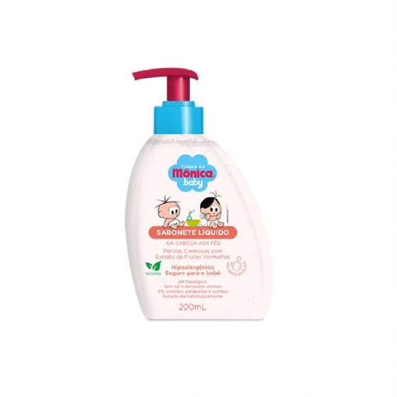 Imagem de Sabonete Liquido Turma da Monica  Baby da Cabeca aos Pes Perolas Cremosas com Extrato de Frutas Vermelhas 200ml