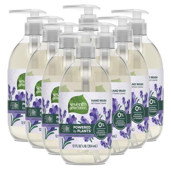 Imagem de Sabonete para mãos de sétima geração, flor de lavanda e hortelã, 360 ml, 8 unidades