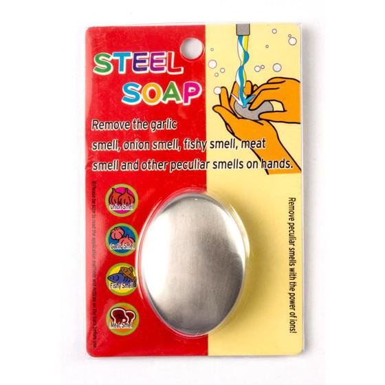 Imagem de Sabonete para Tirar Odores Oval Steel Soap - Aço Inox