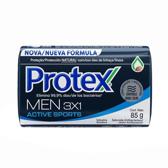 Imagem de Sabonete Protex For Men 3x1 Active Sports 85g - Embalagem com 12 Unidades