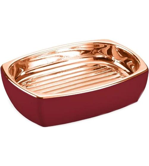 Imagem de Saboneteira 12,5cm Vermelho Com Rose Gold