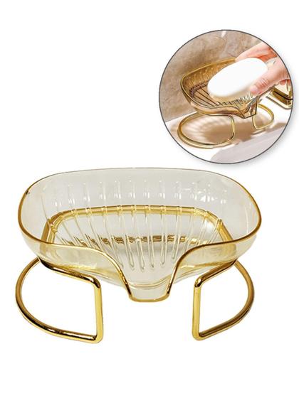 Imagem de Saboneteira Com Suporte Em Inox Dourado Drenagem De Água