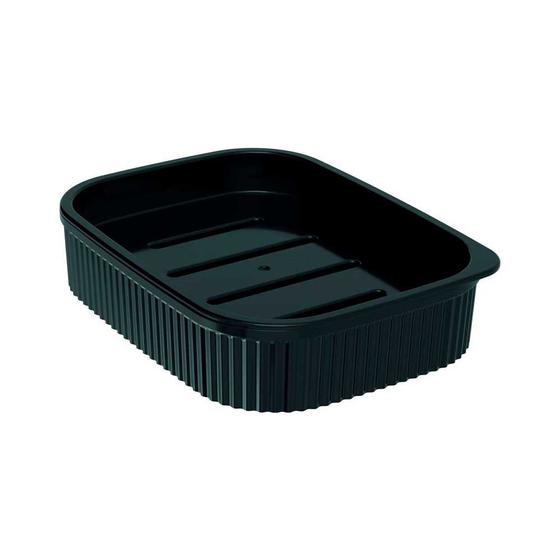Imagem de Saboneteira plastica preta porta sabão sabonete em barra para academia lavabo banheiro pia bancada