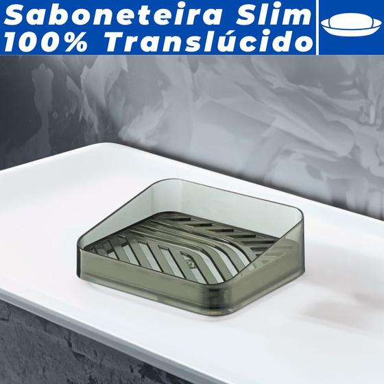 Imagem de Saboneteira Porta sabonetes Luxo Slim Translúcido Banheiro