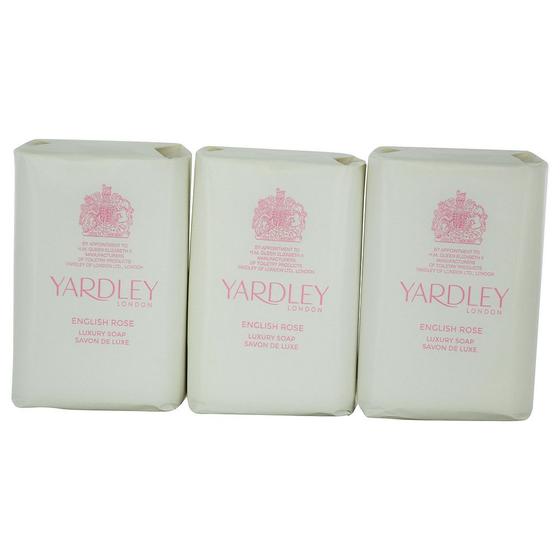 Imagem de Sabonetes de luxo Yardley English Rose 3 x 3,5 oz cada (novo pacote)