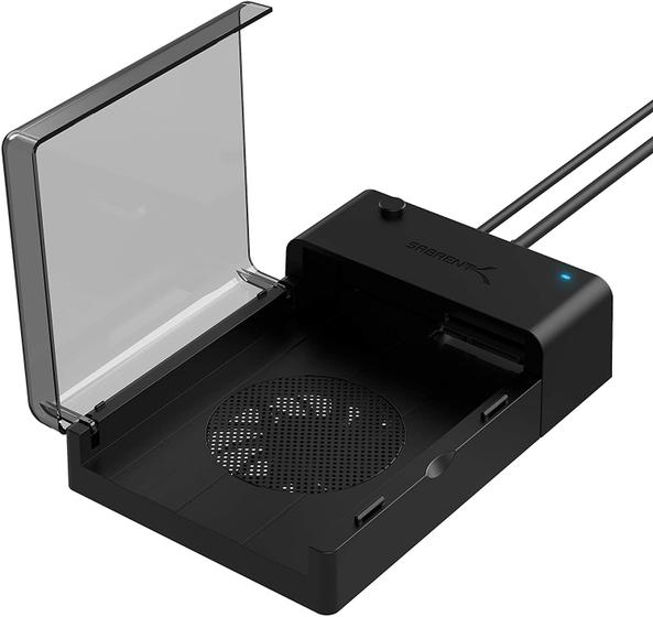 Imagem de Sabrent USB 3.0 para SATA Externo Hard Drive Lay-Flat Docking Station com ventilador de resfriamento embutido para 2,5 ou 3,5in HDD, SSD Suporte UASP e 6TB (EC-DFFN)