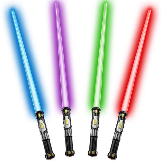 Imagem de Sabres de Luz Cawiew com Som e Retrátil - Pacote com 4 Unidades