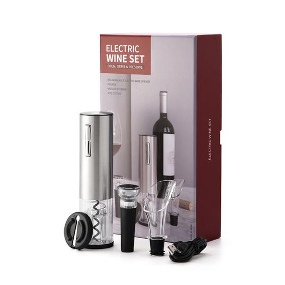 Saca Rolhas Abridor De Garrafa de Vinho Automático Elétrico USB Inox C/ Acessórios Profissional Menor preço em Saca Rolhas Abridor De Garrafa de Vinho Automático Elétrico USB Inox C/ Acessórios Profissional