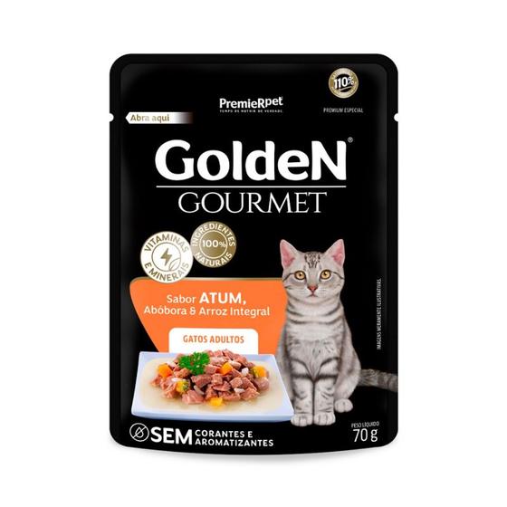 Imagem de Sachê Golden Gourmet Para Gatos Adultos Sabor Atum - 70g