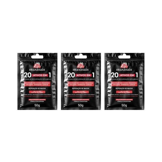 Imagem de Sache Maxihair 50G 20 Ativos Em 1 - Kit Com 3Un
