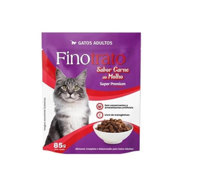 Imagem de Sache Para Gatos Adultos Vb Alimentos Finotrato Carne 05 unidades