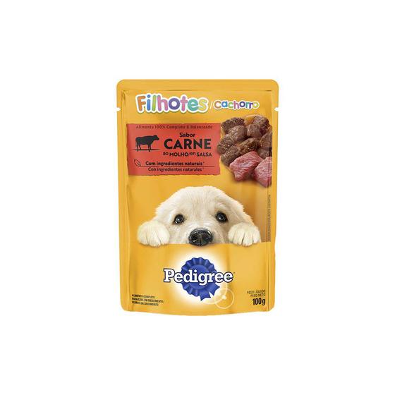 Imagem de Sachê Pedigree para Cães Filhotes Sabor Carne ao Molho 100g