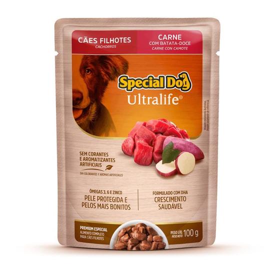 Imagem de Sachê Special Dog Ultralife para Cães Filhotes Sabor Carne com Bata-Doce 100g