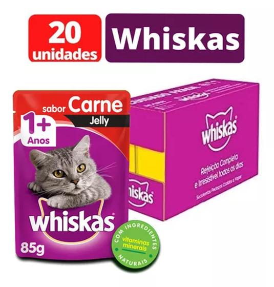 Imagem de Sachê Whiskas Ração Úmida Gatos Todos Tamanhos Caixa 20un