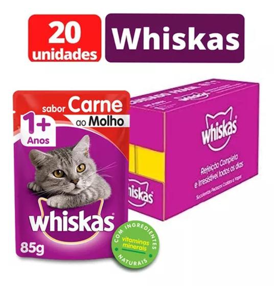 Imagem de Sachê Whiskas Ração Úmida Gatos Todos Tamanhos Caixa 20un