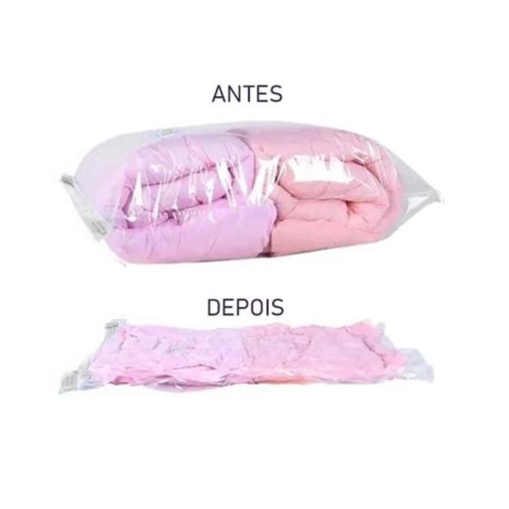 Imagem de Saco à Vacuo Para Roupas Embalagem Sacos Edredom Cobertor Fronha Lençóis Travesseiros Toalha Plástico Embalar Sucção Ar