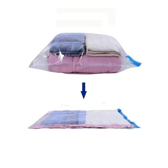 Imagem de Saco à Vacuo Para Roupas Viagem Edredom Cobertor Fronha Lençóis Travesseiros Toalha Grande Plástico Comprimir Hermético