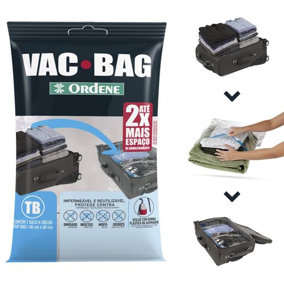 Imagem de Saco a Vácuo Plástico Embalagem Vac-Bag Trip Bag 60cm x40cm
