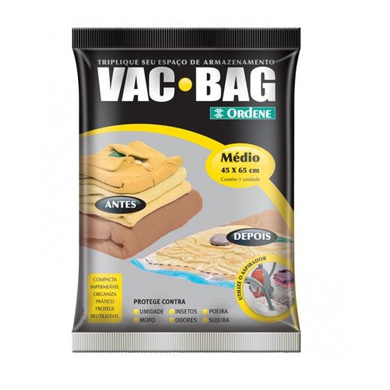 Imagem de Saco Á Vácuo Protetor Vac Bag Transparente Médio 45 X 65 Cm