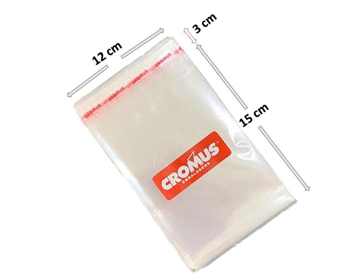 Imagem de Saco Adesivado 12X15 Transparente Cromus Com 100 Unidades