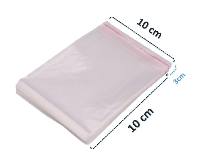 Imagem de Saco Adesivado Saquinho Plástico Transparente 10x10 100 Unidades