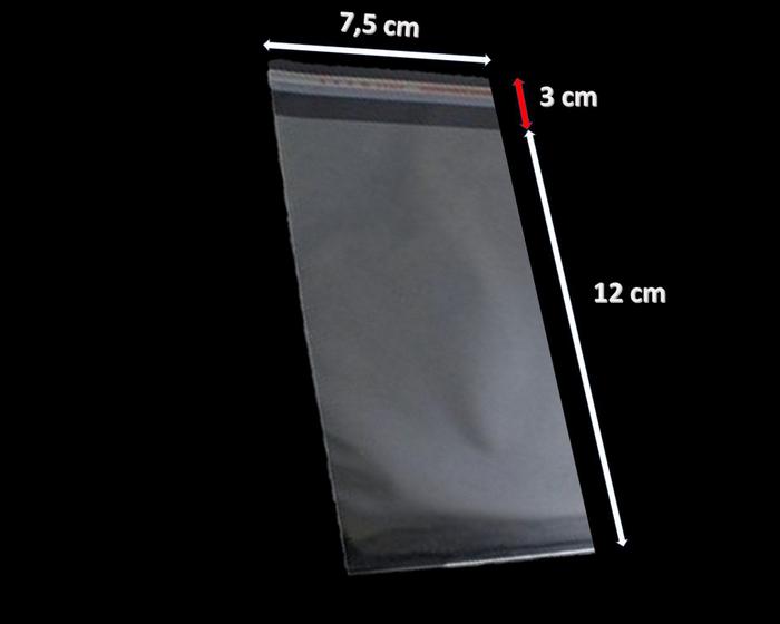 Imagem de Saco Adesivado Saquinho Plástico Transparente 7,5x12 1000un