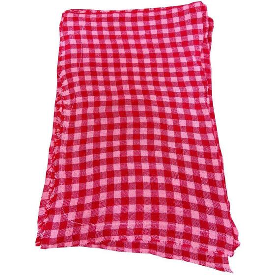 Imagem de Saco Alvejado para Limpeza Vermelho 100% Algodão 45x65 10 Unidades