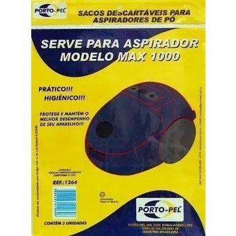 Imagem de Saco aspirador p/ mallory max 1000 porto-pel - 3 unidades (cod. 1264)