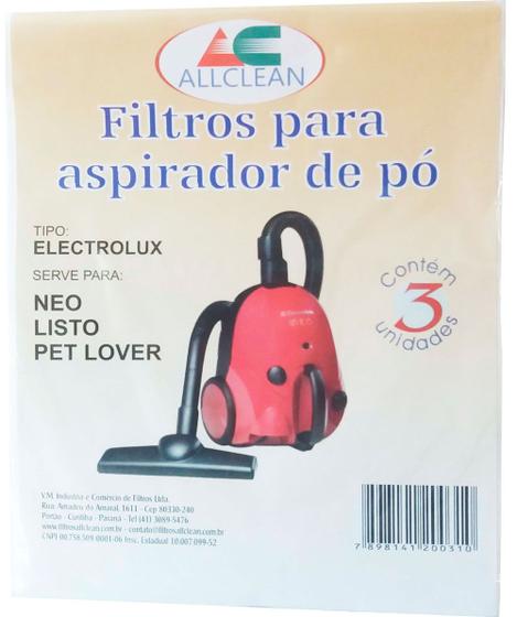 Saco Aspirador Po Electrolux Neo Listo Compativel Menor preço em Saco Aspirador Po Electrolux Neo Listo Compativel