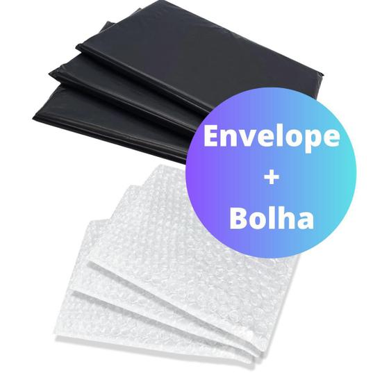 Imagem de Saco Bolha para Envelope de Segurança 19cm x 25cm - Preto