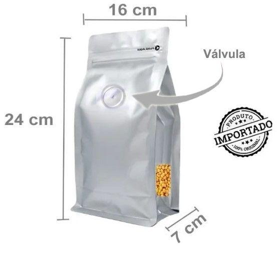 Imagem de Saco Box Pouch Prata Com Visor 16x24+7cm - 500 gramas