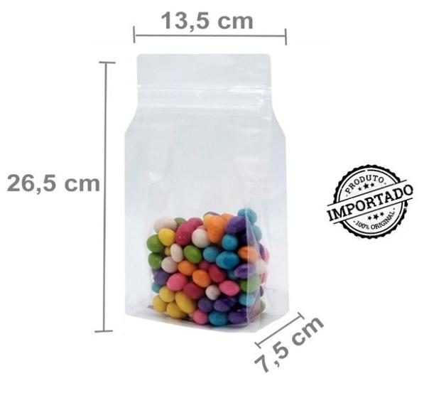 Imagem de Saco Box Pouch Transparente Com Zip 13,5x26,5+7,5cm - 500 gramas