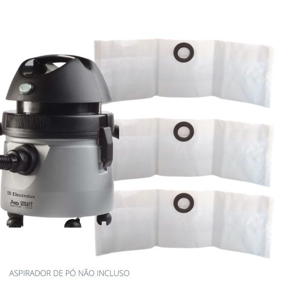 Imagem de Saco Coletor de Pó p/Aspirador Electrolux A10 Smart Mod. Antigo Kit 03 Un Refil com bocal de Encaixe 65mm