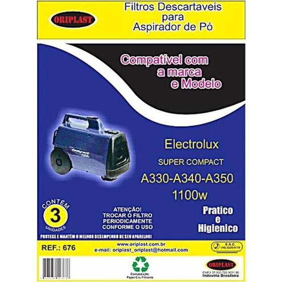 Imagem de Saco compatível electrolux a320/a330-kit c/2pcts(6unids)