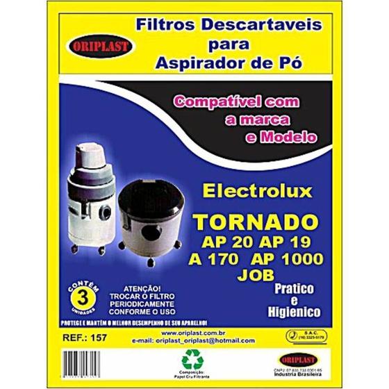 Imagem de Saco compatível electrolux tornado / ap20 kit 6 und