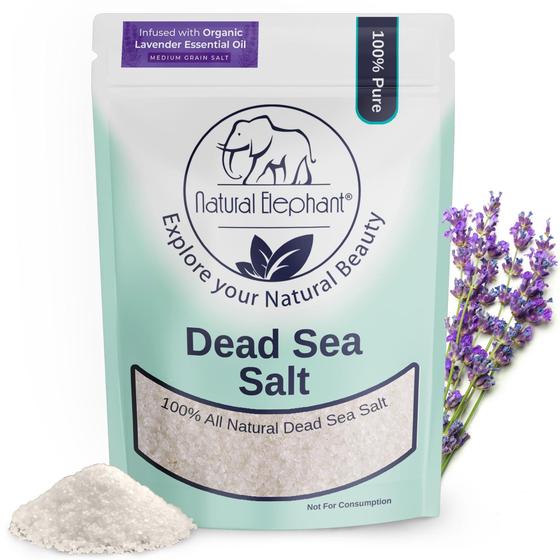 Imagem de Saco de 460 ml de sal de banho Natural Elephant Dead Sea Lavender