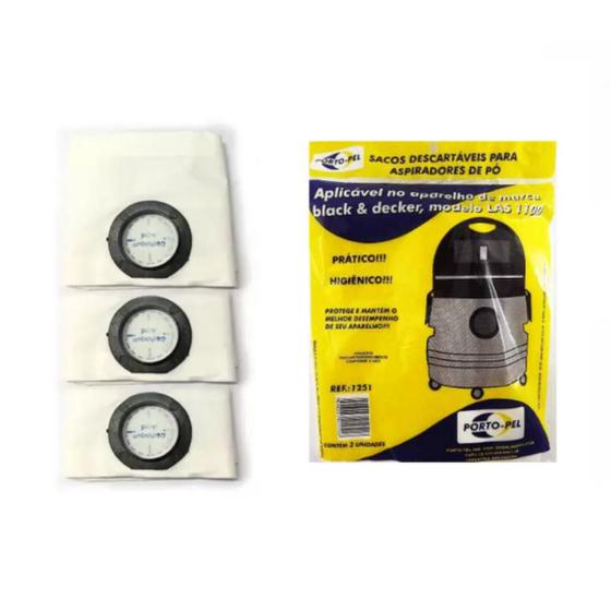 Saco De Aspirador De Po Descartavel Black Decker Las1100 C/3 Menor preço em Saco De Aspirador De Po Descartavel Black Decker Las1100 C/3
